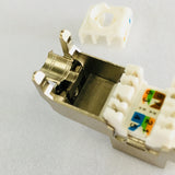 FTP 180 degree Cat6 Keystone Jack Toolless Type